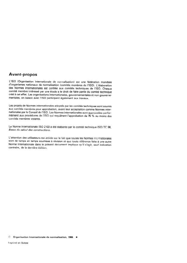 ISO 2103:1986 ISO 2103:1986 - Charges dues a l'exploitation dans les bâtiments d'habitation et publics - Page 2 preview