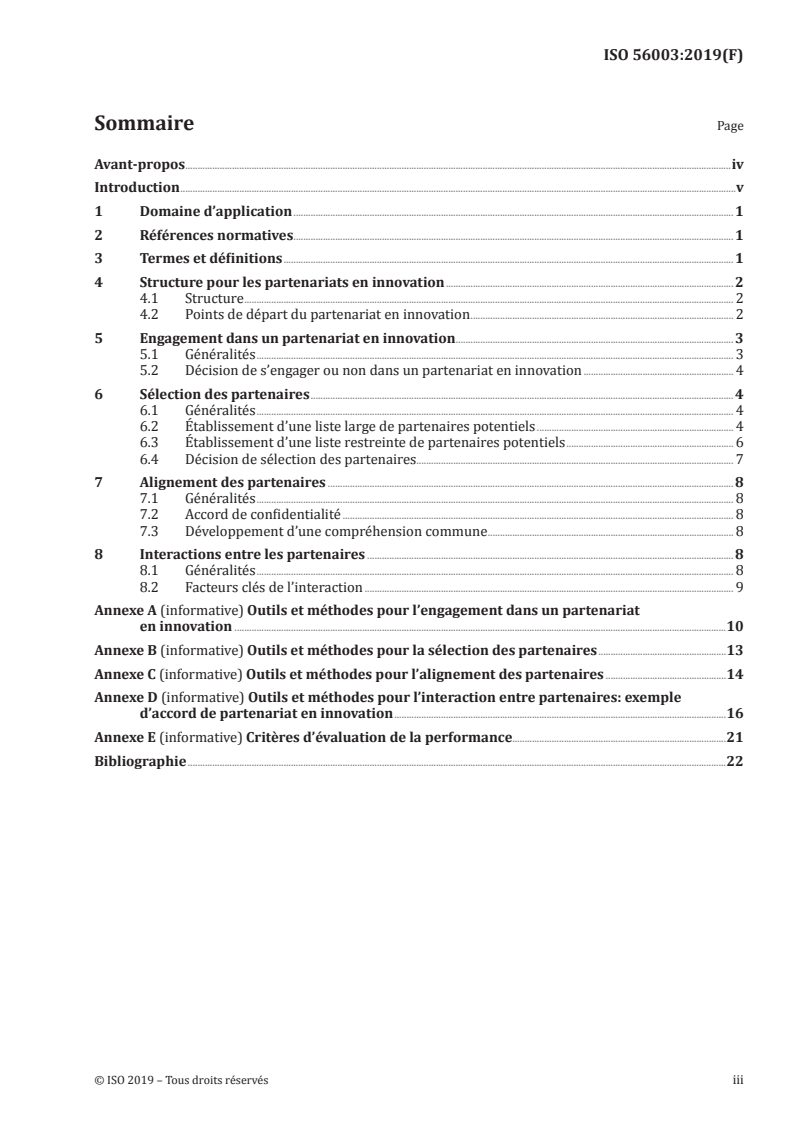 ISO 56003:2019 - Management de l'innovation — Outils et méthodes pour les partenariats en innovation — Lignes directrices
Released:2/4/2019