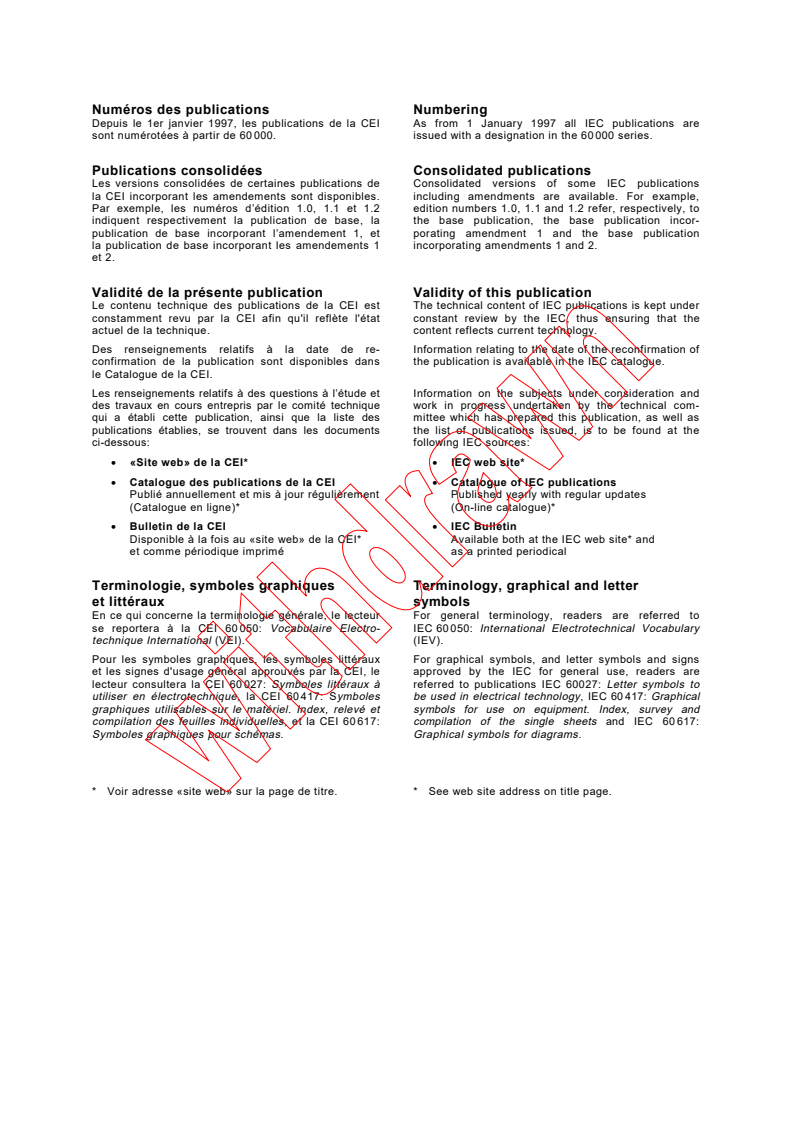 IEC 61038:1990 IEC 61038:1990+AMD1:1996+AMD2:1998 CSV - Electricity metering - Tariff and load control - Particular requirements for time switches
Released:11/10/1998 - Page 2 preview