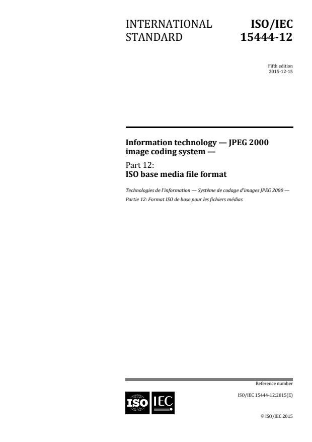ISO/IEC 15444-12:2015 - Information technology -- JPEG 2000 image coding system