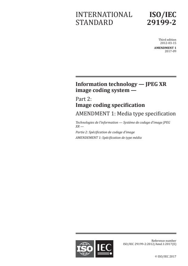 ISO/IEC 29199-2:2012/Amd 1:2017 - Media type specification