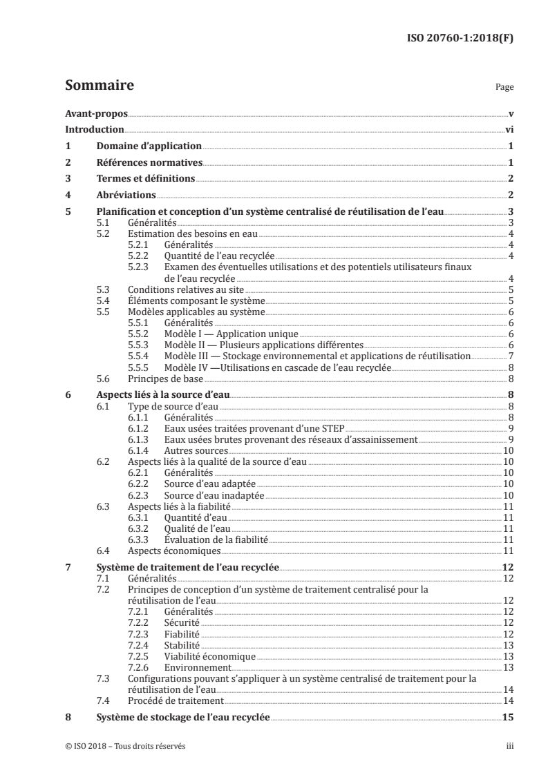 ISO 20760-1:2018 ISO 20760-1:2018 - Réutilisation de l'eau en milieu urbain — Lignes directrices concernant les systèmes centralisés de réutilisation de l'eau — Partie 1: Principe de conception d'un système centralisé de réutilisation de l'eau
Released:2/9/2018