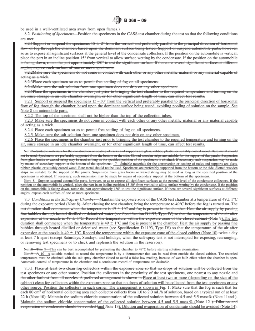 REDLINE ASTM B368-09 - Standard Test Method for  Copper-Accelerated Acetic Acid-Salt Spray (Fog) Testing (CASS Test)