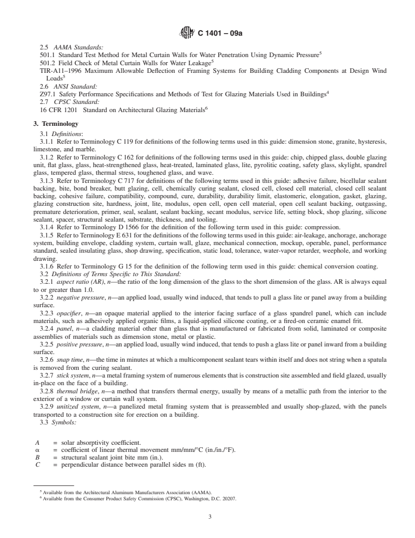 REDLINE ASTM C1401-09a - Standard Guide for Structural Sealant Glazing