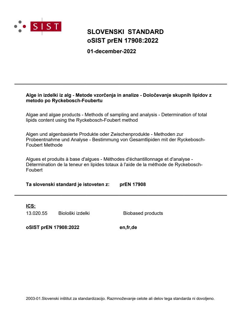 prEN 17908:2022 - BARVE