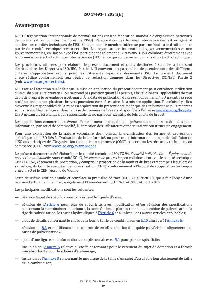 ISO 17491-4:2024 ISO 17491-4:2024 - Habillement de protection — Méthodes d’essai pour les vêtements fournissant une protection contre les produits chimiques — Partie 4: Détermination de la résistance à la pénétration par pulvérisation de liquide (essai au brouillard)
Released:31. 05. 2024 - Page 4 preview
