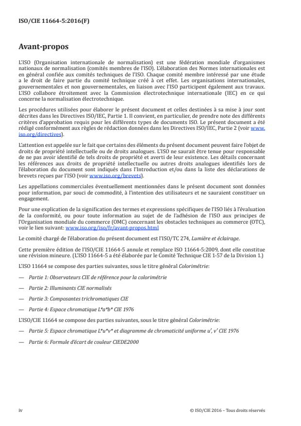 ISO/CIE 11664-5:2016 ISO/CIE 11664-5:2016 - Colorimétrie - Page 4 preview