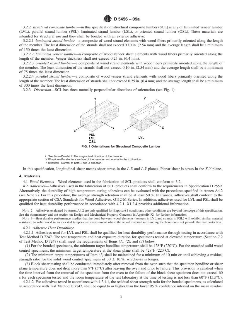 REDLINE ASTM D5456-09a - Standard Specification for Evaluation of Structural Composite Lumber Products