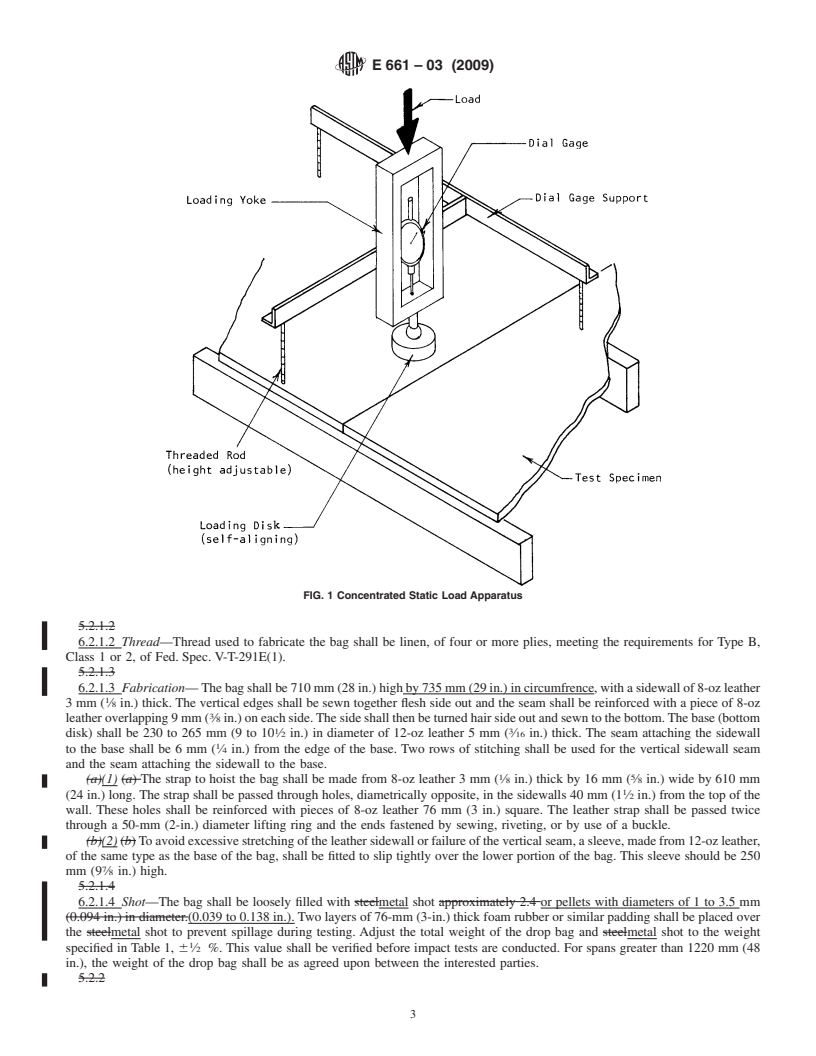 REDLINE ASTM E661-03(2009) - Standard Test Method for Performance of Wood and Wood-Based Floor and Roof Sheathing Under Concentrated Static and Impact Loads