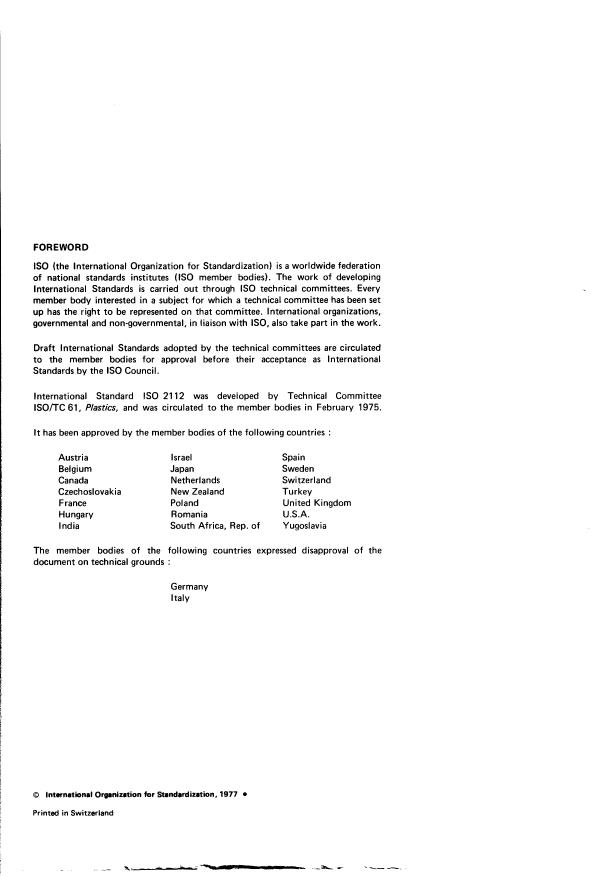 ISO 2112:1977 ISO 2112:1977 - Plastics -- Aminoplastic moulding materials -- Specification - Page 2 preview