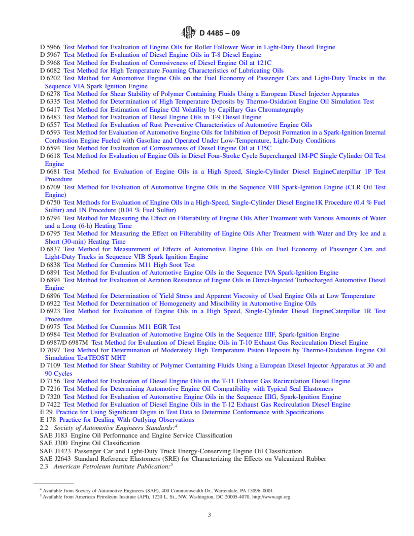 REDLINE ASTM D4485-09 - Standard Specification for Performance of Engine Oils