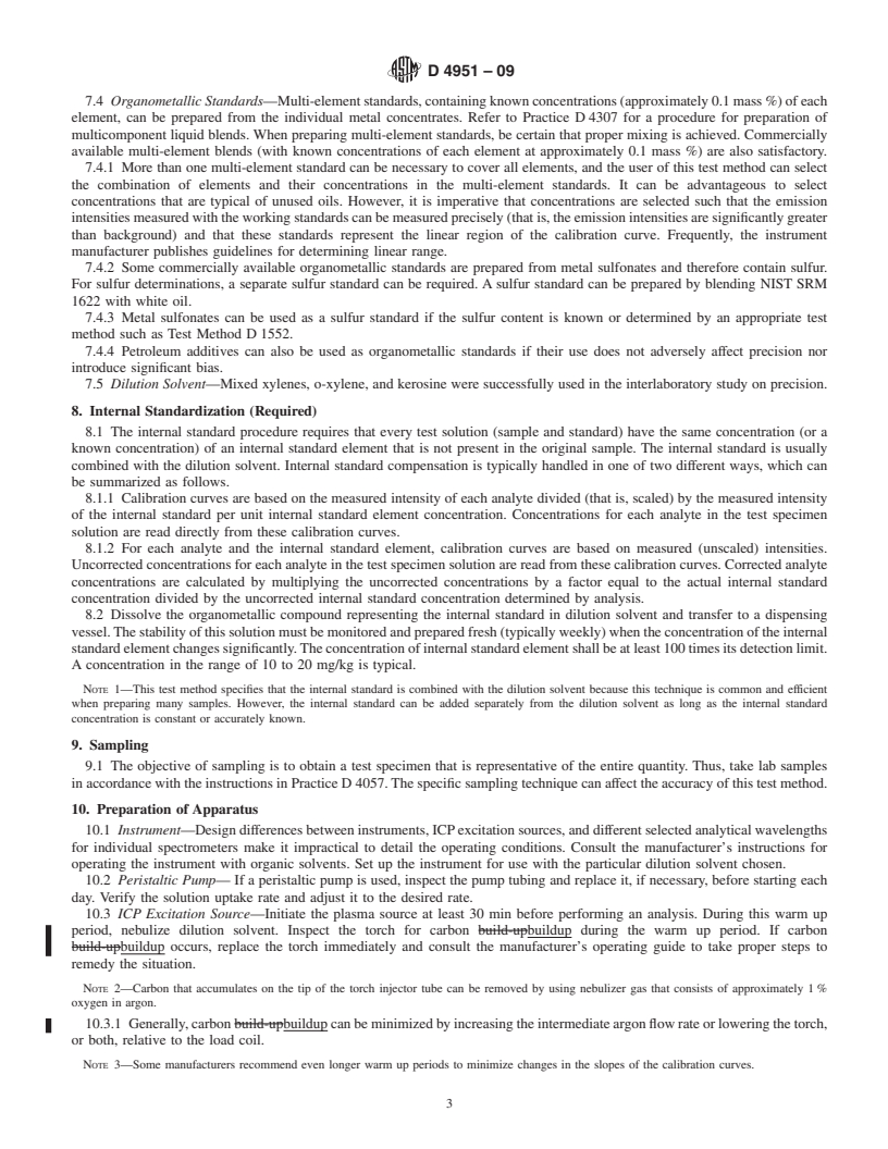 REDLINE ASTM D4951-09 - Standard Test Method for Determination of Additive Elements in Lubricating Oils by Inductively Coupled Plasma Atomic Emission Spectrometry