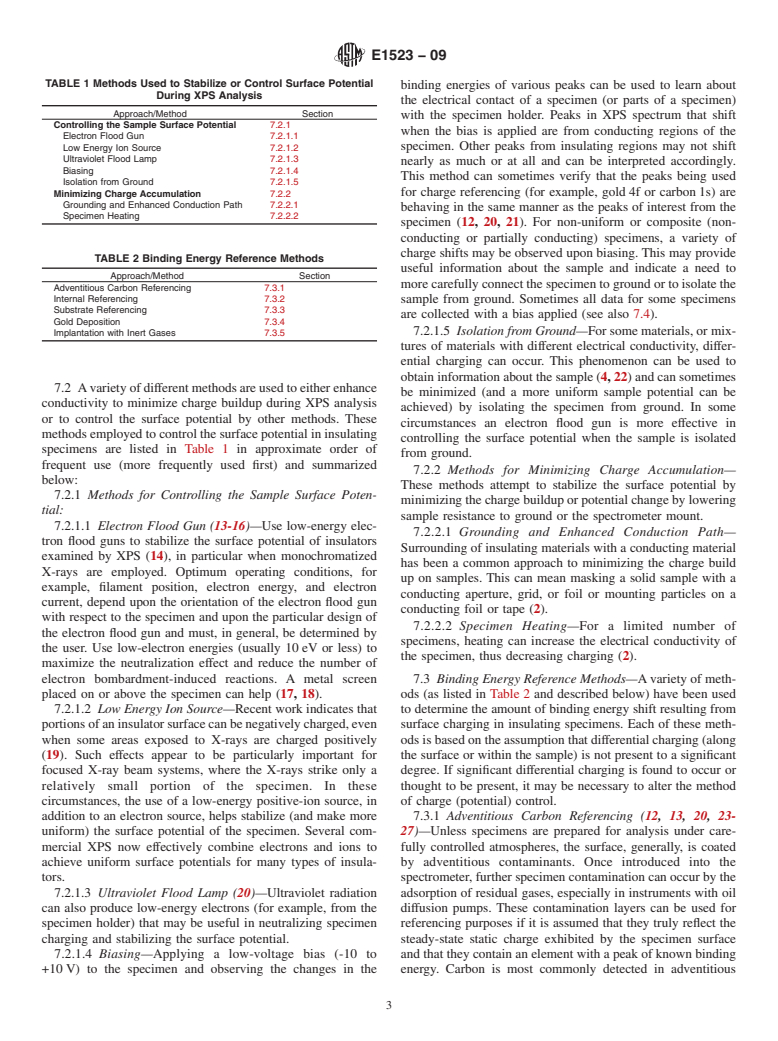 ASTM E1523-09 - Standard Guide to Charge Control and Charge Referencing Techniques in X-Ray Photoelectron Spectroscopy