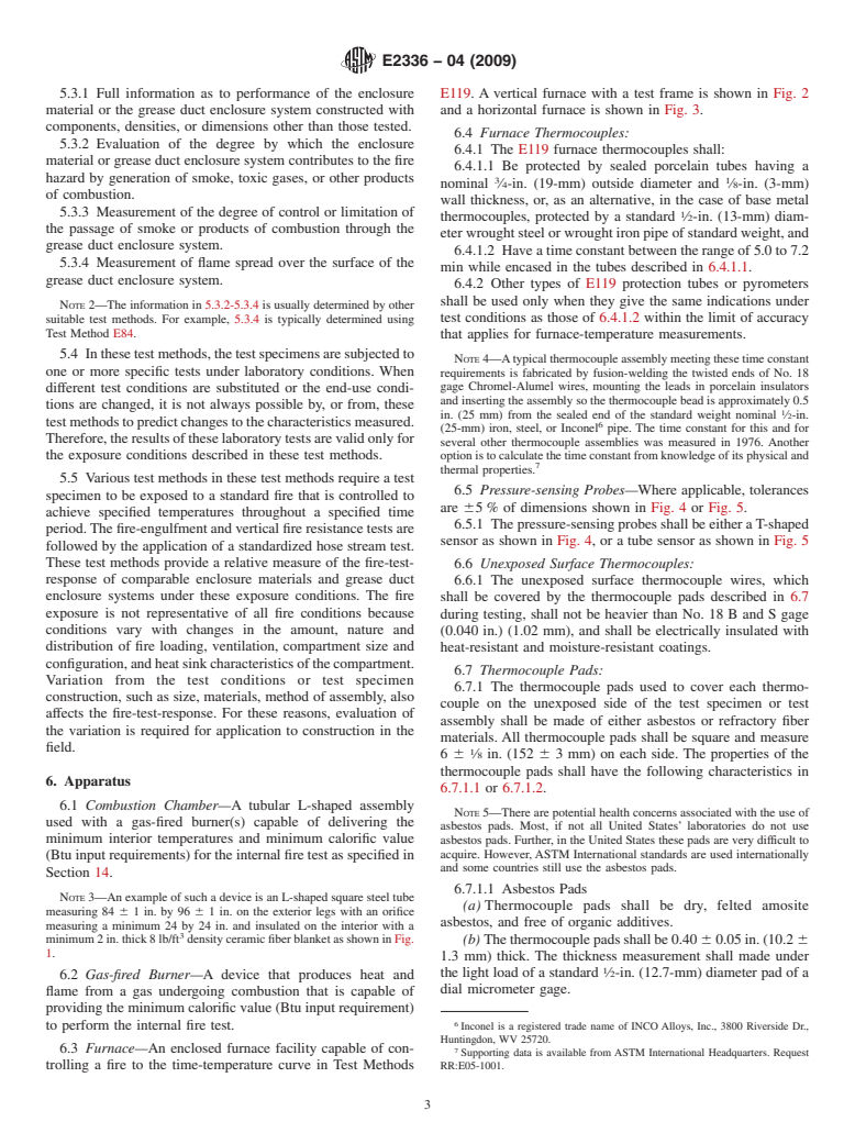 ASTM E2336-04(2009) - Standard Test Methods for Fire Resistive Grease Duct Enclosure Systems