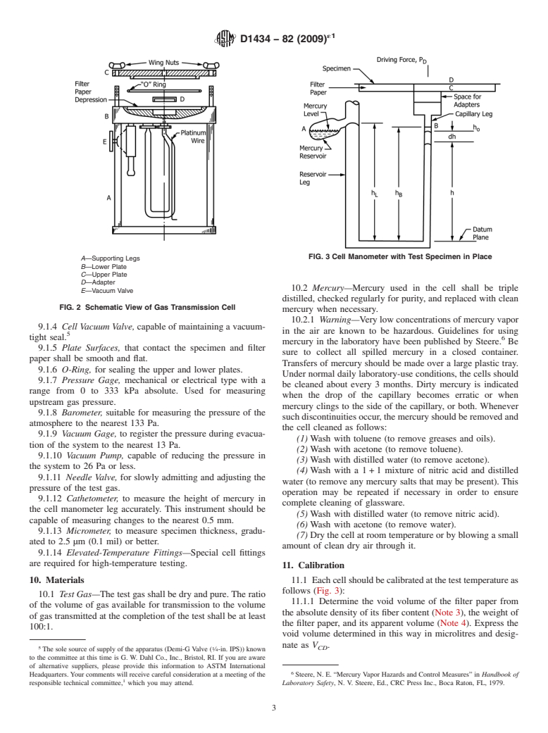 ASTM D1434-82(2009)e1 - Standard Test Method for Determining Gas Permeability Characteristics of Plastic Film and Sheeting