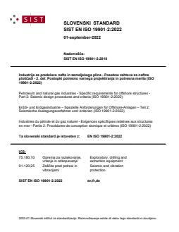 SIST EN ISO 19901-2:2022 SIST EN ISO 19901-2:2022 - BARVE - Page 1 preview