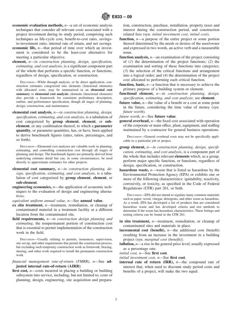ASTM E833-09 - Standard Terminology of Building Economics