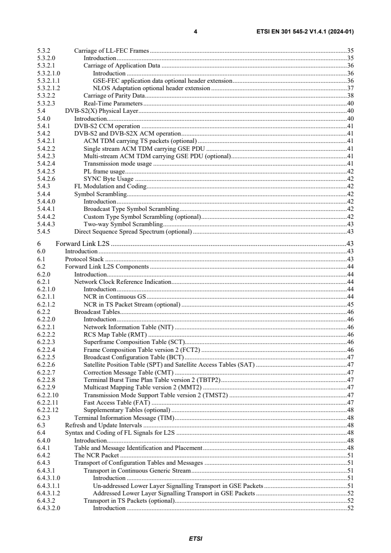 SIST EN 301 545-2 V1.4.1:2024 ETSI EN 301 545-2 V1.4.1 (2024-01) - Digital Video Broadcasting (DVB); Second Generation DVB Interactive Satellite System (DVB-RCS2); Part 2: Lower Layers for Satellite standard - Page 4 preview