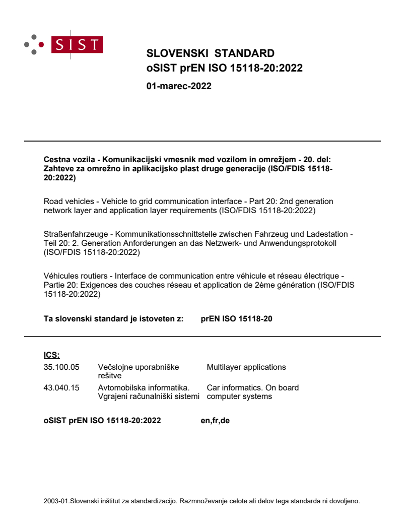 prEN ISO 15118-20:2022 - BARVE