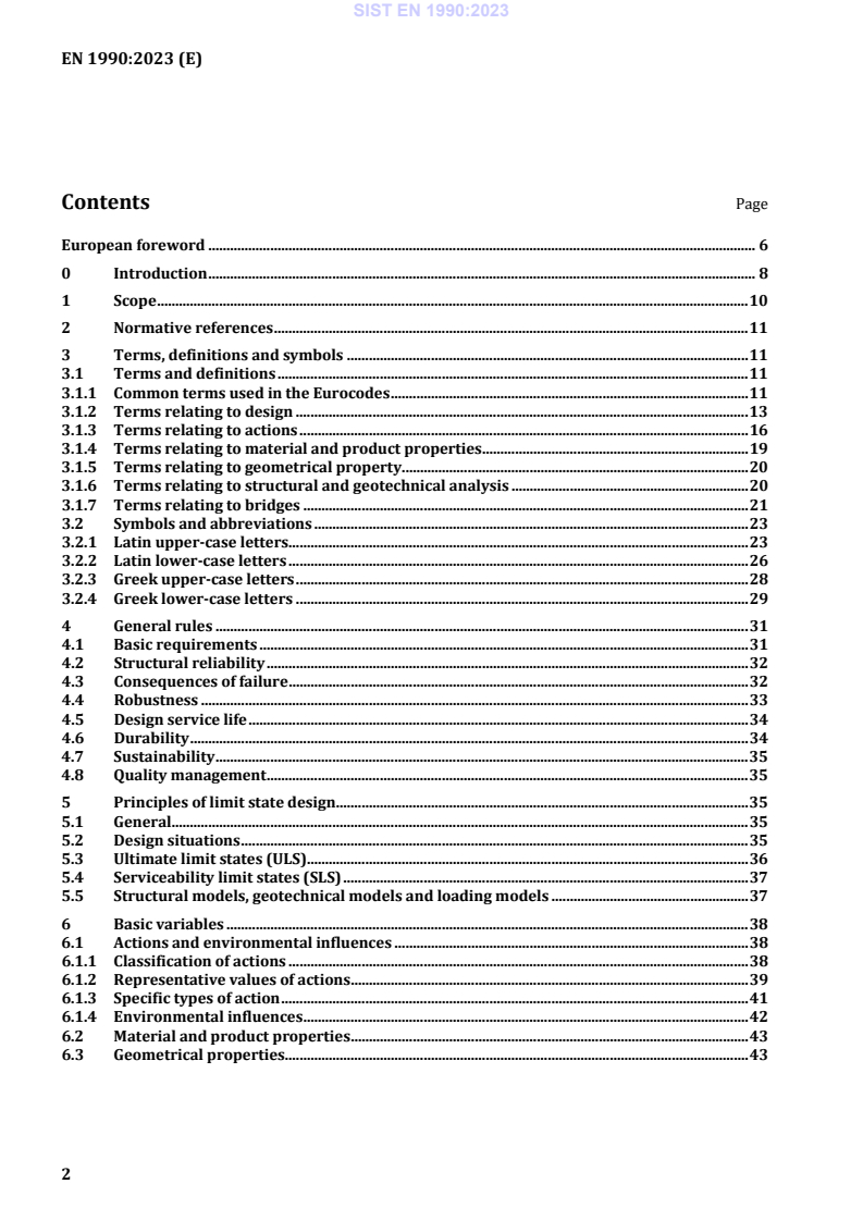 kSIST FprEN 1990:2022 SIST EN 1990:2023 - Page 4 preview