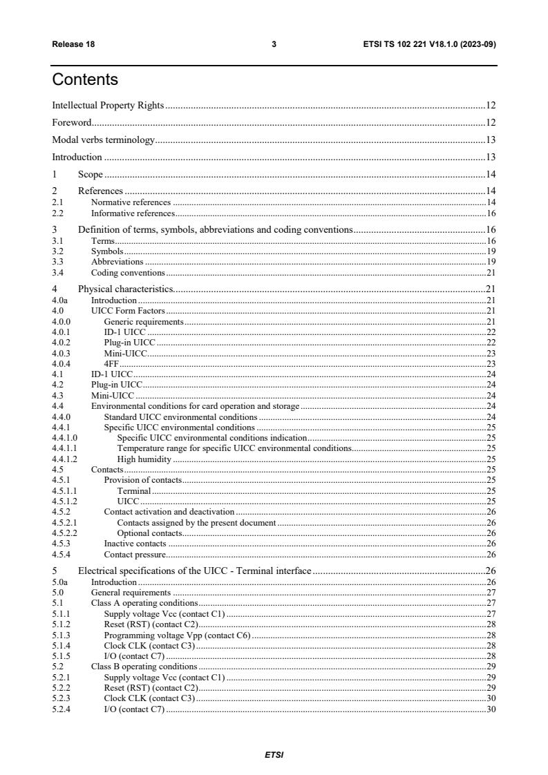 ETSI TS 102 221 V18.1.0 (2023-09) - Smart Cards; UICC-Terminal interface; Physical and logical characteristics (Release 18)