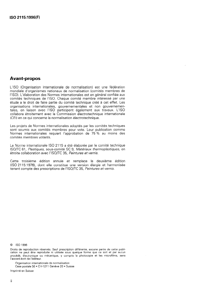 ISO 2115:1996 ISO 2115:1996 - Plastiques — Dispersions de polymères — Détermination de la température de point blanc et de la température minimale de la formation de film
Released:2/7/1996 - Page 2 preview