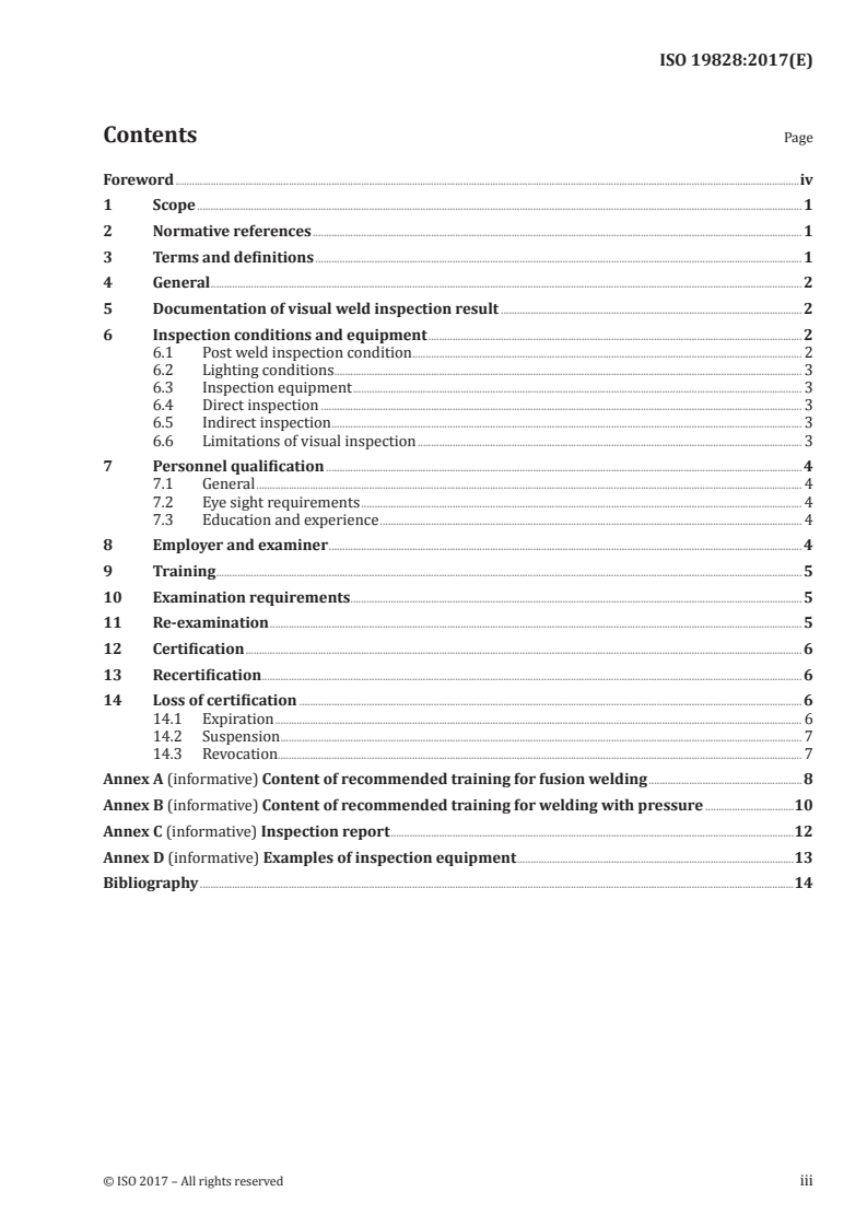 ISO 19828:2017 - Welding for aerospace applications — Visual inspection of welds
Released:4/27/2017