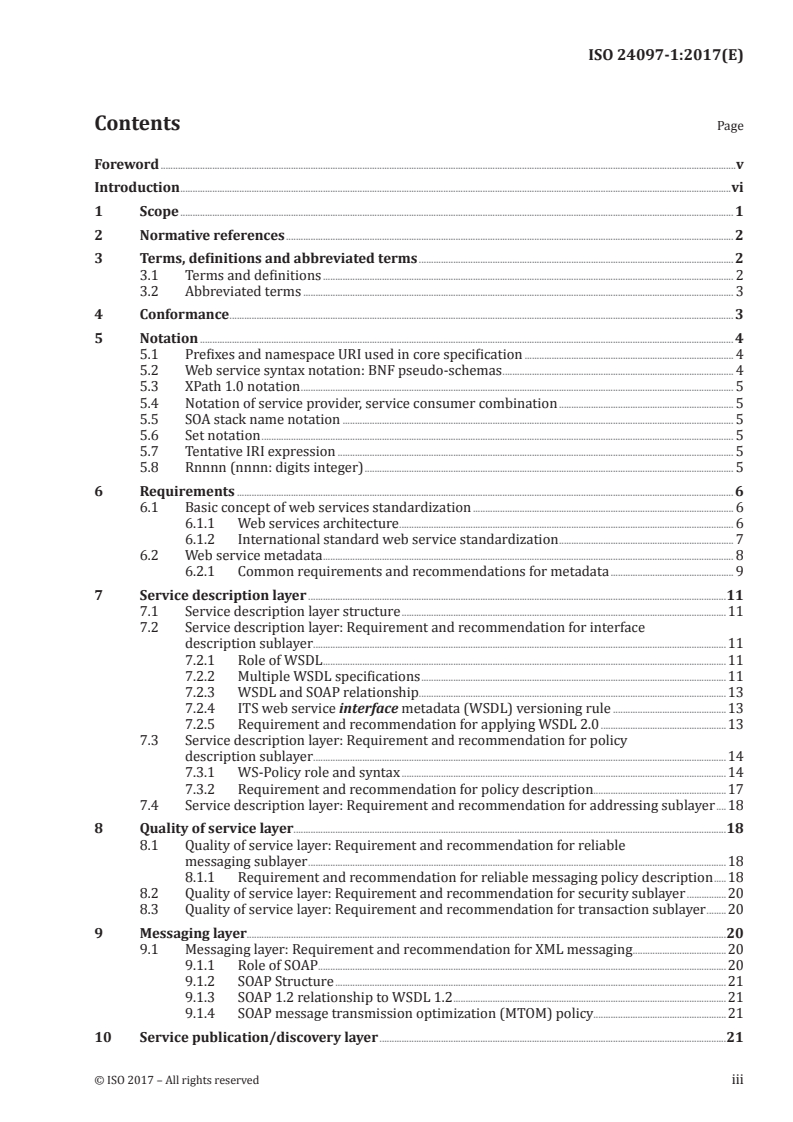 ISO 24097-1:2017 ISO 24097-1:2017 - Intelligent transport systems — Using web services (machine-machine delivery) for ITS service delivery — Part 1: Realization of interoperable web services
Released:7/19/2017 - Page 3 preview