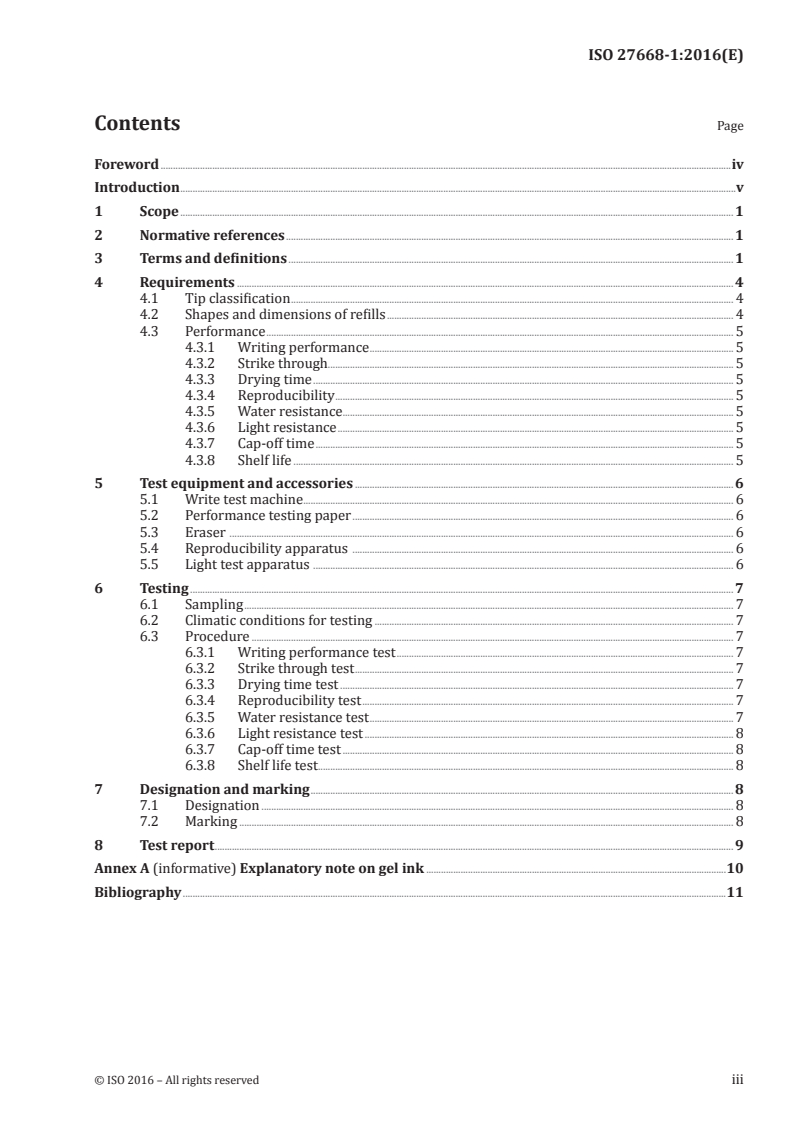ISO 27668-1:2016 - Gel ink ball pens and refills — Part 1: General use
Released:10/13/2016