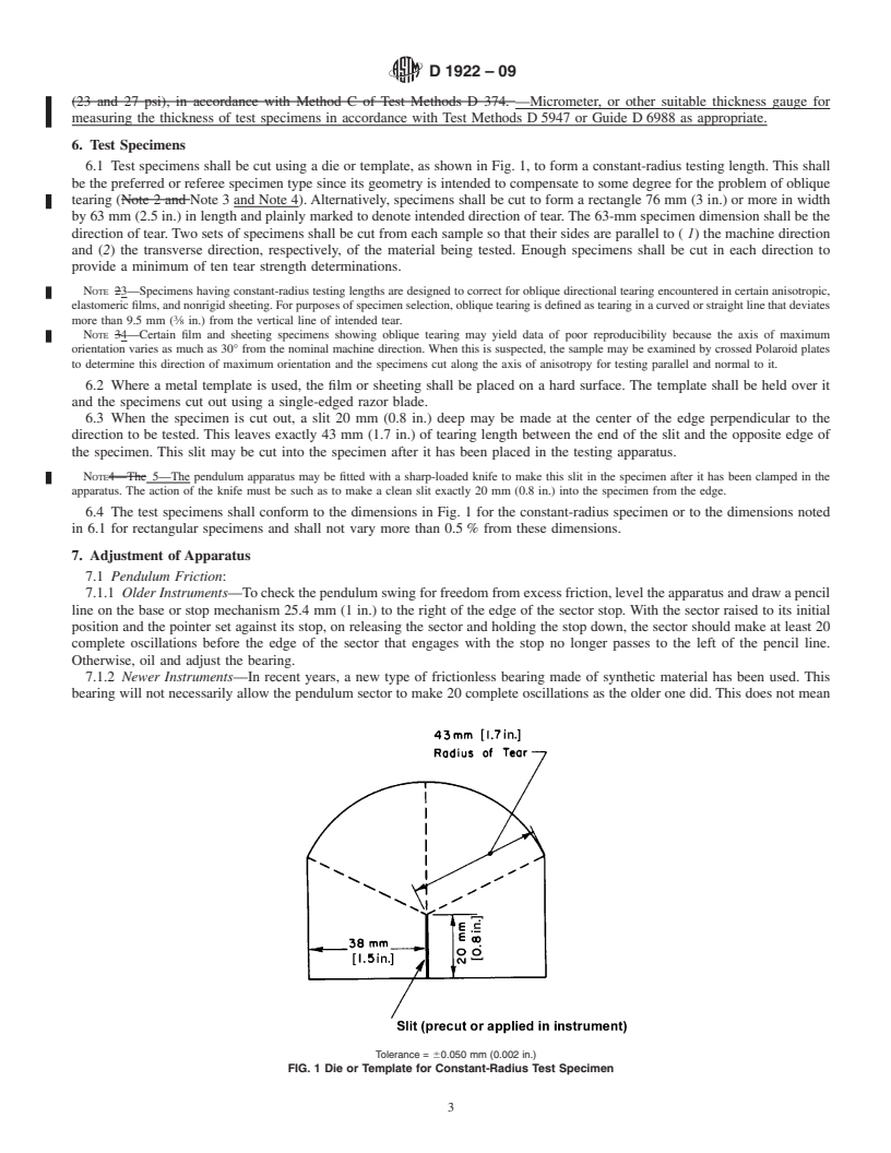 REDLINE ASTM D1922-09 - Standard Test Method for Propagation Tear Resistance of Plastic Film and Thin Sheeting by Pendulum Method