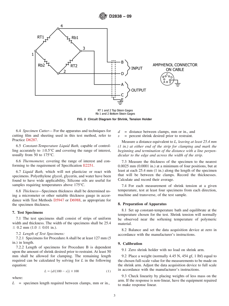 ASTM D2838-09 - Standard Test Method for Shrink Tension and Orientation Release Stress of Plastic Film and Thin Sheeting