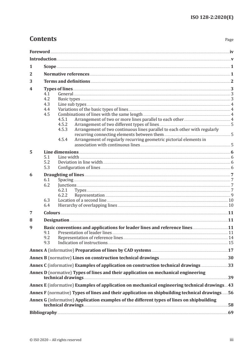 ISO 128-2:2020 - Technical product documentation (TPD) — General principles of representation — Part 2: Basic conventions for lines
Released:7/8/2020