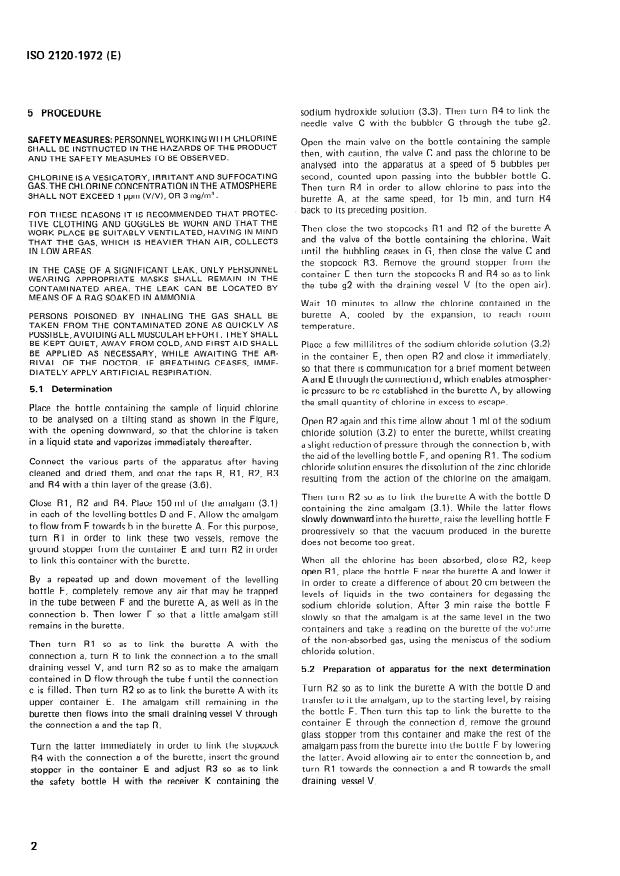 ISO 2120:1972 ISO 2120:1972 - Liquid chlorine for industrial use -- Determination of the content of chlorine by volume in the vaporized product - Page 4 preview
