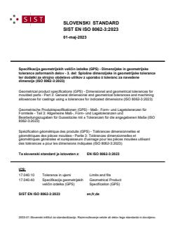 SIST EN ISO 8062-3:2023 - Page 1 preview