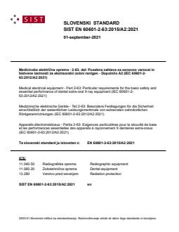 SIST EN 60601-2-63:2015/A2:2021 - Page 1 preview