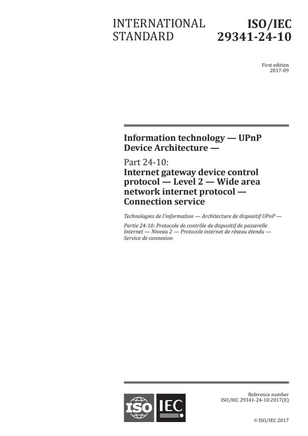 ISO/IEC 29341-24-10:2017 - Information technology -- UPnP Device Architecture