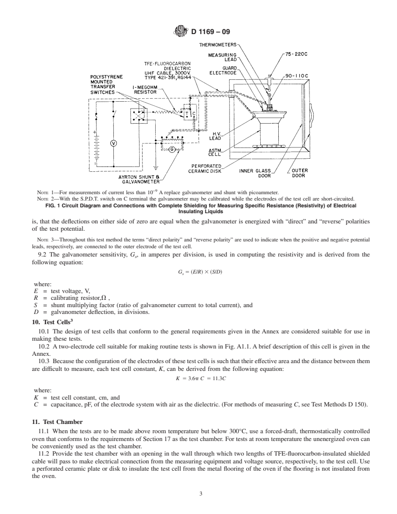 REDLINE ASTM D1169-09 - Standard Test Method for Specific Resistance (Resistivity) of Electrical Insulating Liquids