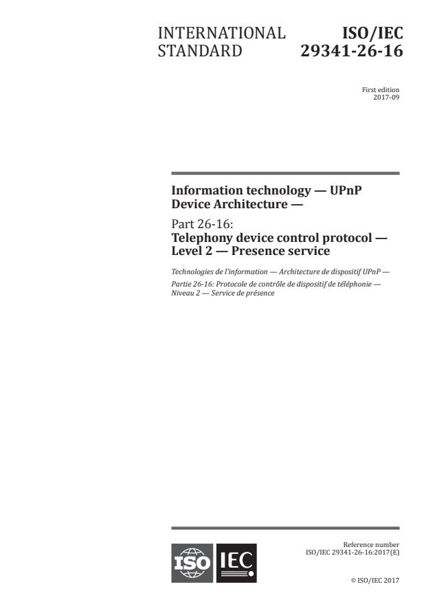 ISO/IEC 29341-26-16:2017 - Information technology -- UPnP Device Architecture