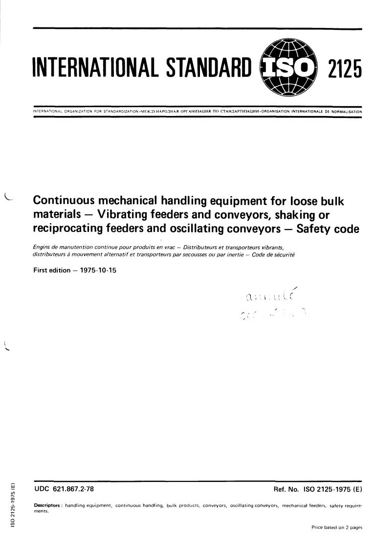 ISO 2125:1975 - Withdrawal of ISO 2125-1975
Released:10/1/1975