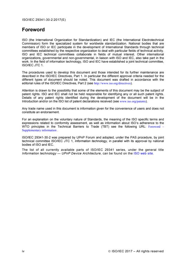 ISO/IEC 29341-30-2:2017 ISO/IEC 29341-30-2:2017 - Information technology -- UPnP Device Architecture - Page 4 preview