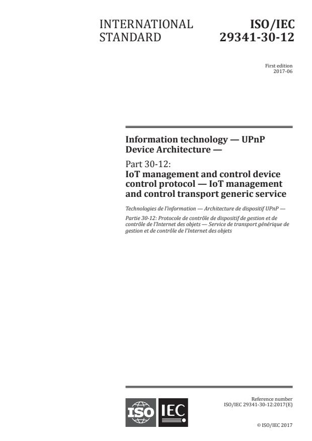 ISO/IEC 29341-30-12:2017 - Information technology -- UPnP Device Architecture