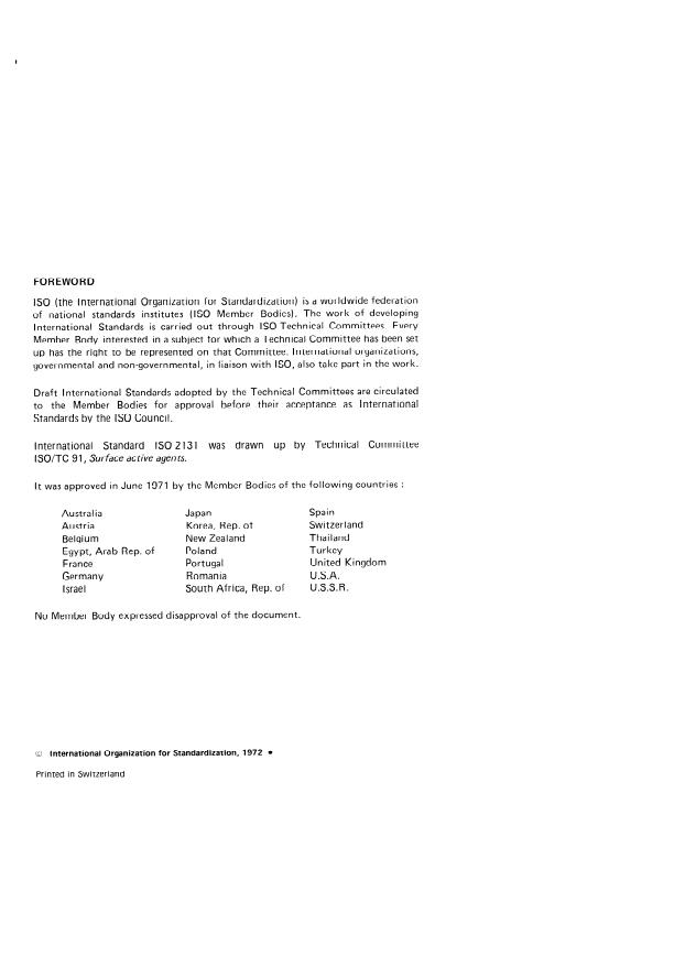 ISO 2131:1972 ISO 2131:1972 - Surface active agents -- Simplified classification - Page 2 preview