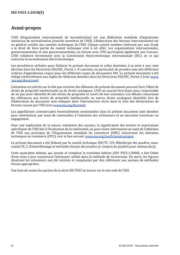 ISO 3923-1:2018 ISO 3923-1:2018 - Poudres métalliques -- Détermination de la masse volumique apparente - Page 4 preview