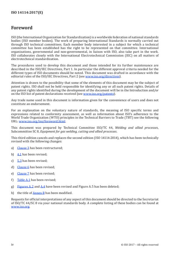 ISO 14114:2017 ISO 14114:2017 - Gas welding equipment -- Acetylene manifold systems for welding, cutting and allied processes -- General requirements - Page 4 preview