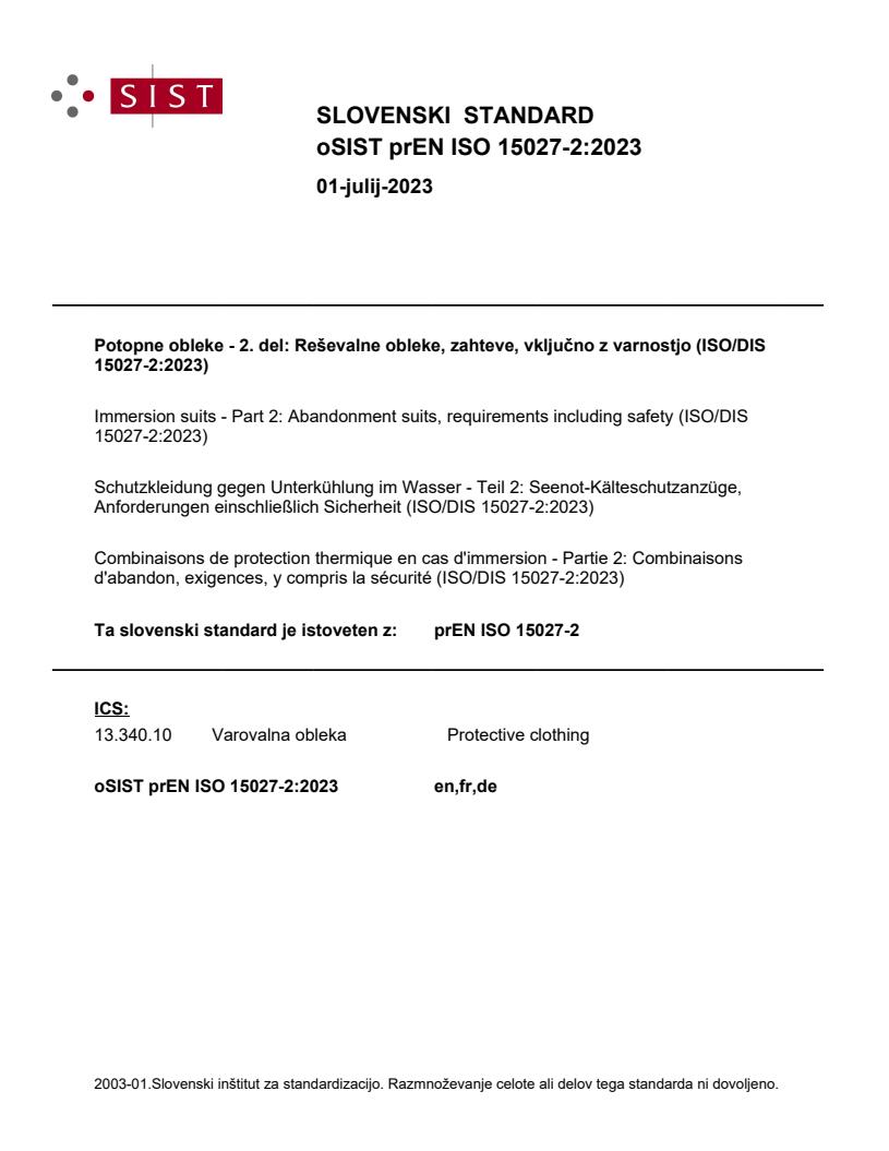 prEN ISO 15027-2:2023