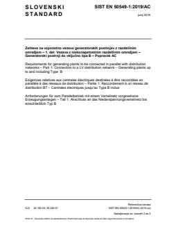EN 50549-1:2019/AC:2019 - BARVE - Page 1 preview