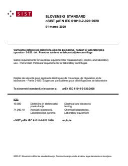 oSIST prEN IEC 61010-2-020:2020 - Page 1 preview