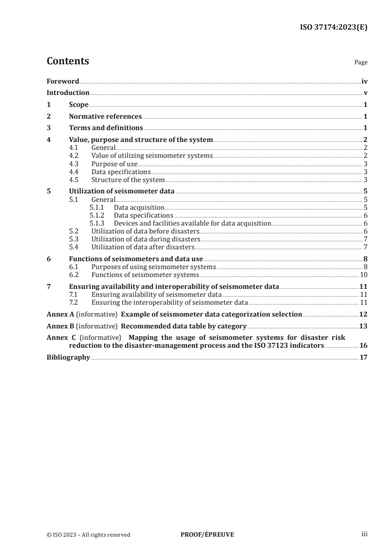 ISO/PRF 37174 - Smart community infrastructures — Disaster risk reduction — Guidance for implementing seismometer systems
Released:29. 11. 2023