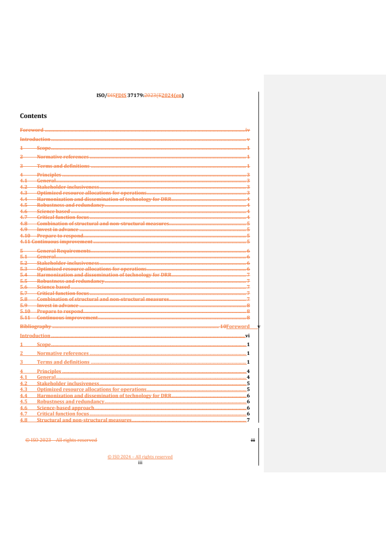 REDLINE ISO/FDIS 37179 - Smart community infrastructures — Disaster risk reduction — Basic framework for implementation
Released:14. 08. 2024