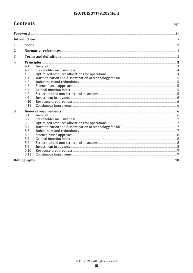 ISO/FDIS 37179 - Smart community infrastructures — Disaster risk reduction — Basic framework for implementation
Released:14. 08. 2024
